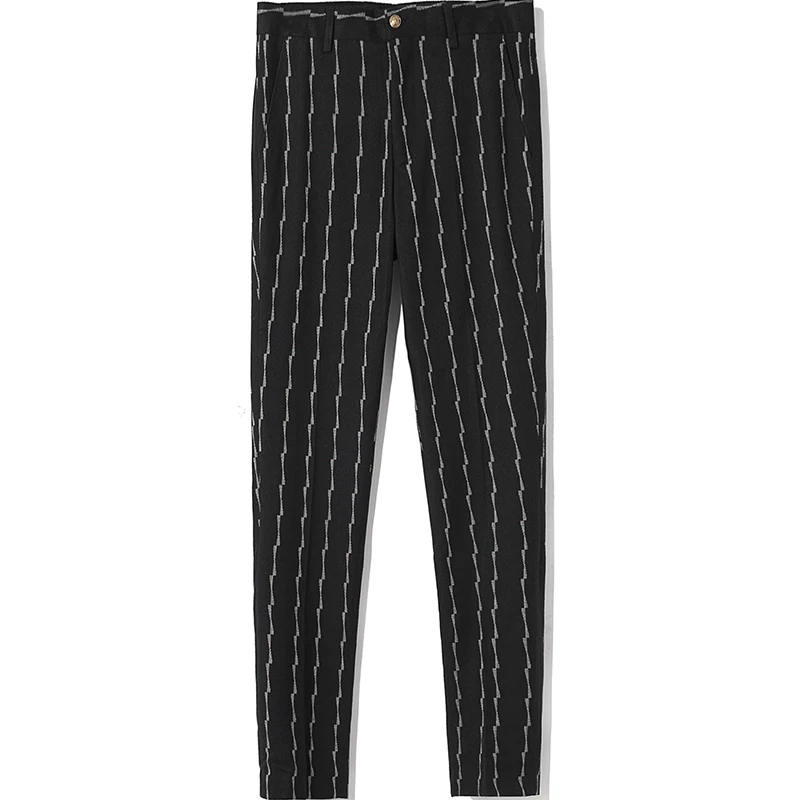 Черный мужской костюм брюки высокое качество полосатые мужские 2020 новые