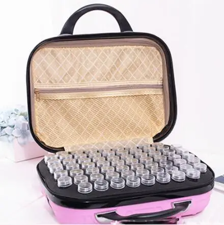 Pink 132 bottles 60 слотов Алмазная вышивка коробка алмазные аксессуары для рисования чехол прозрачные пластиковые бусины дисплей коробки для хранения инструменты для вышивки крестом a96 - Цвет: Pink 132 bottles