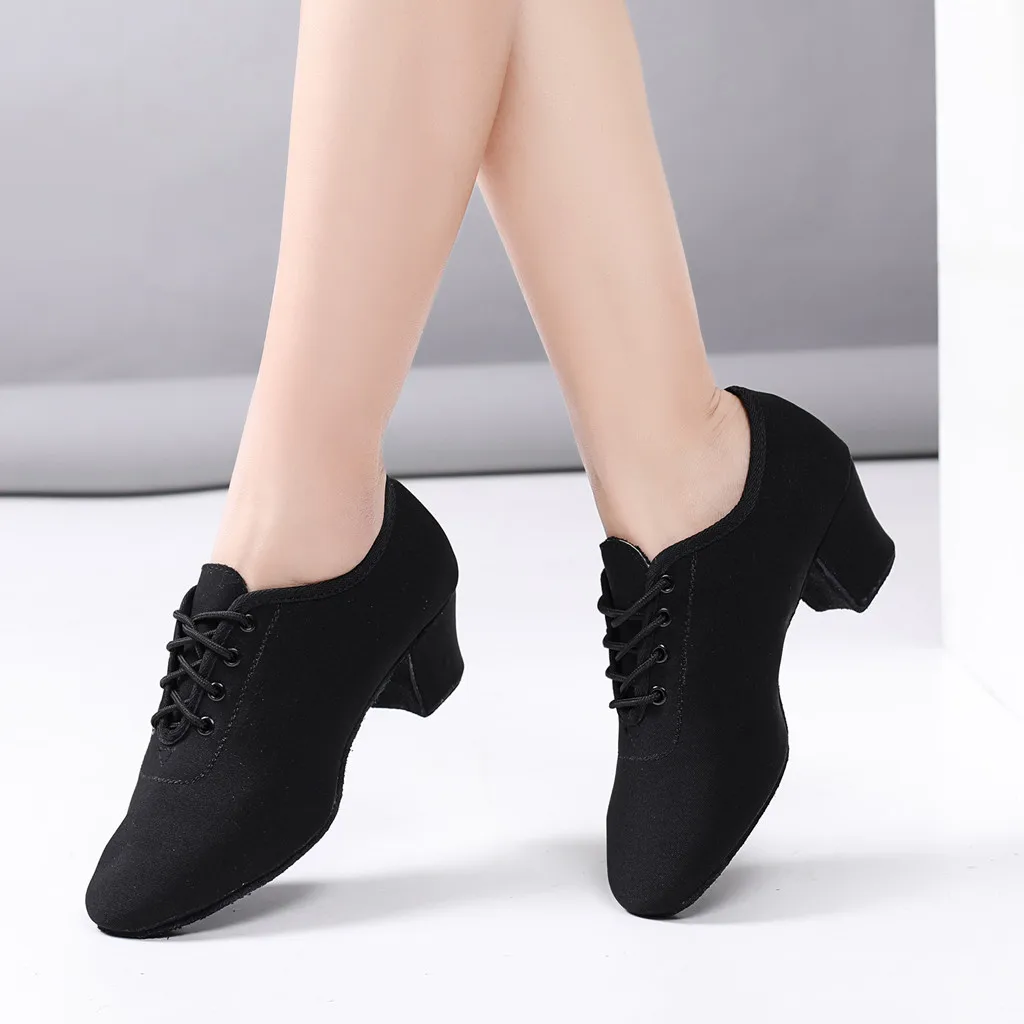 Удобная женская обувь на низком каблуке Танцевальная Обувь для бальных танцев