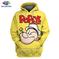 sonspee 3d print popeye the sailor hoodie comic men women casual oversize coat streetwear cartoon pullover tops funny sweatshirt