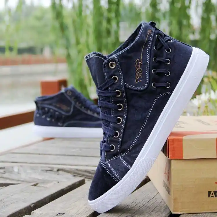

Spring Men's Canvas Shoes Student High-top Cloth Shoes Breathable Deodorant Sneakers Zapatillas Hombre