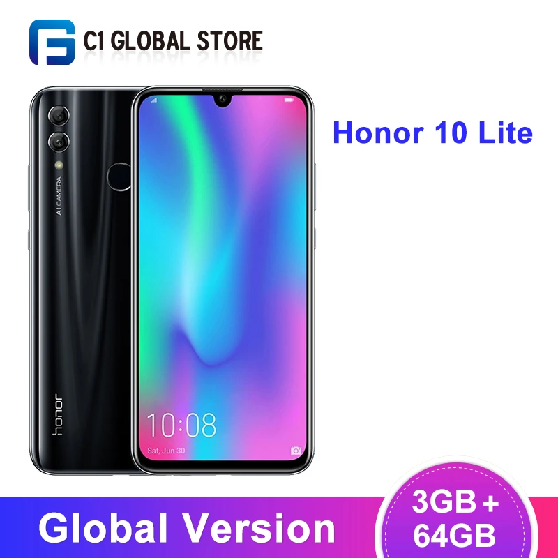 Глобальная версия Honor 10 Lite 3 ГБ 64 мобильный телефон Android 9 0 четыре ядра 6 21 дюймов