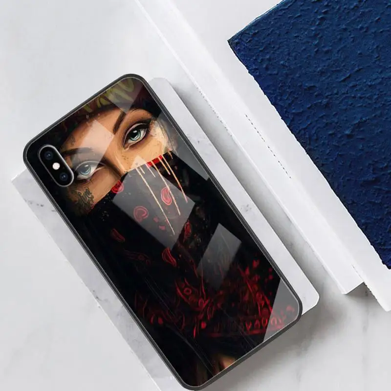 

Masked Girls Phone Case For Ipohne 11 12 Pro Max XR 8 PLUS Cover Case Glass For Iphone 11 Case