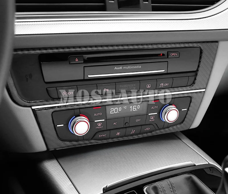 Центральная консоль из углеродного волокна для Audi A6 S6 отделка CD панели 2012 2018 2 шт.