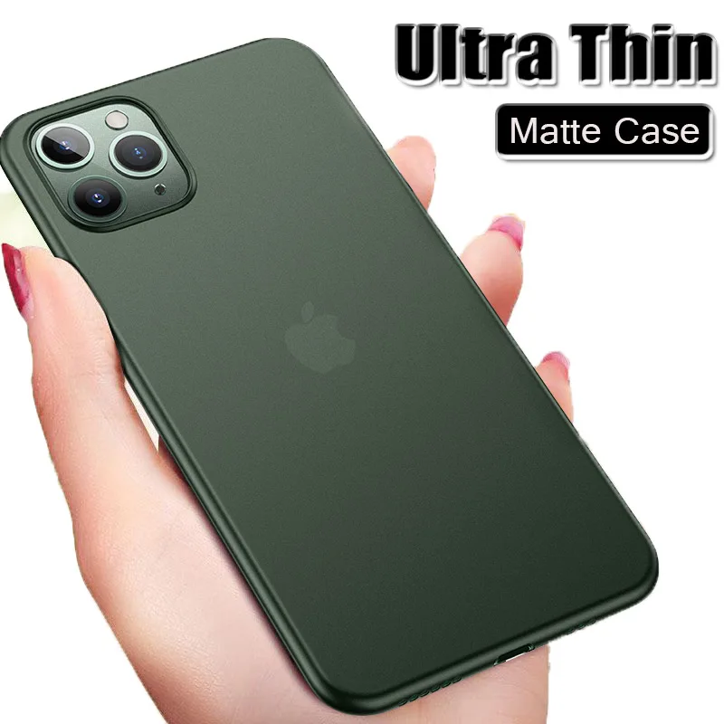 Роскошный ударопрочный 0 3 мм ультра тонкий чехол для IPhone 11 X XR XS Max матовый Pro 8 7 6 6s