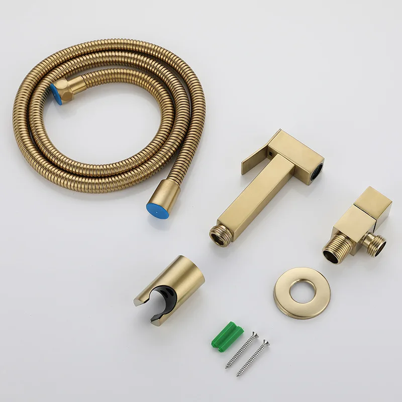 Square Brusehd Gold Bidets Bathroom Hand Shower Bidet Toilet Sprayer Hygienic Taps Spray Gun | Обустройство дома