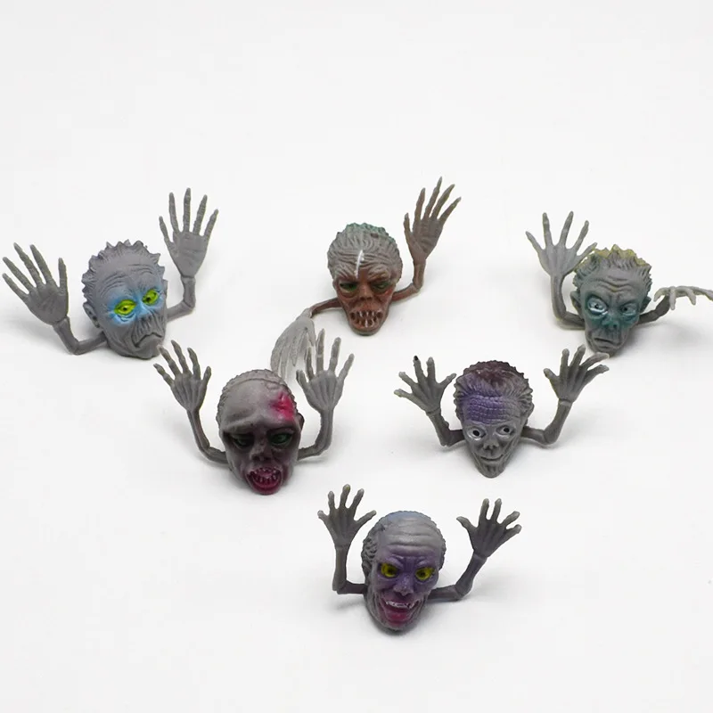 

Children Gray Skull Necklace Finger Doll Storytelling Mini Fingers Stall Toy Novel Environmentally Friendly PVC