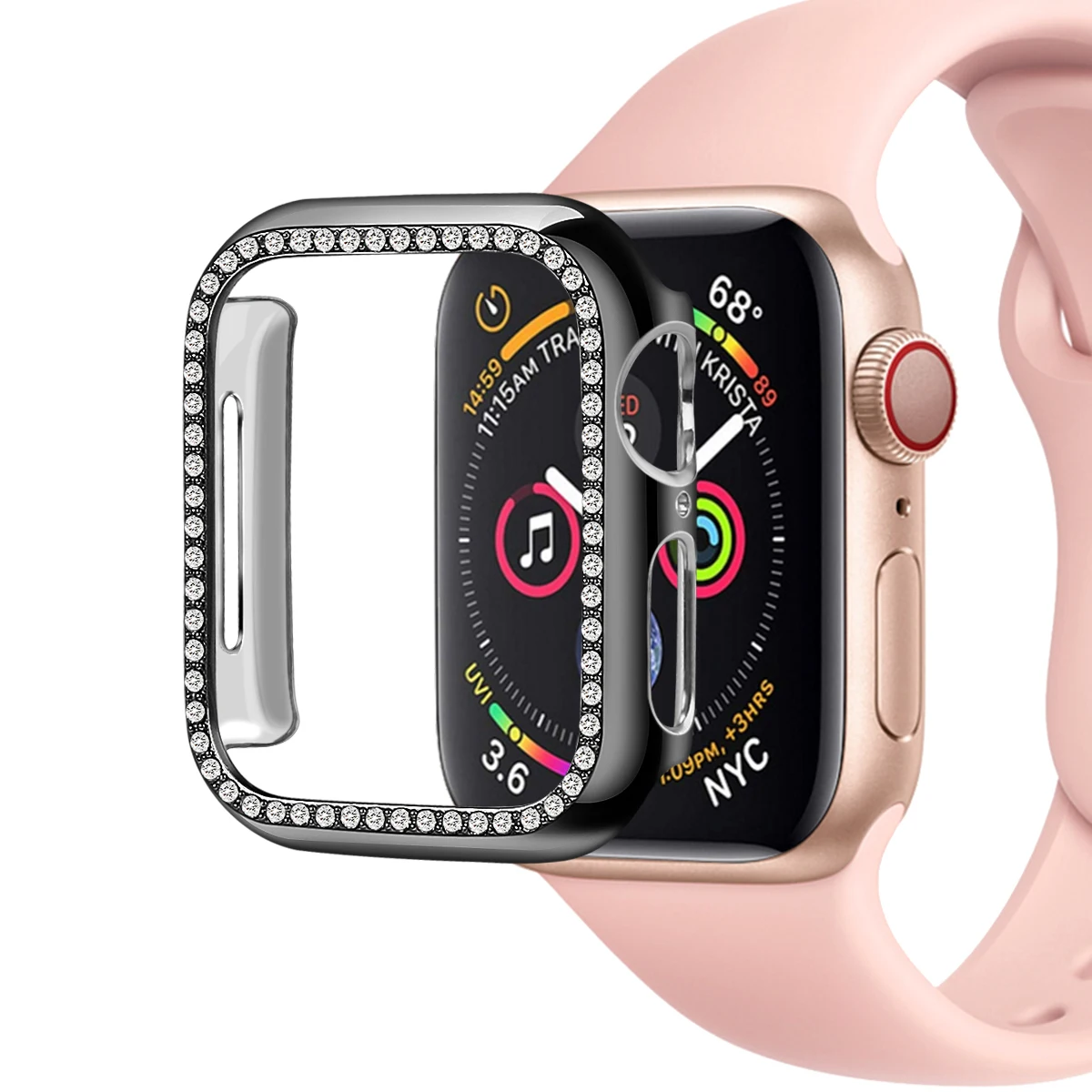 Подходит для Apple Watch чехол ремешка diamond 42 мм/38/40 44 series 5/4/3/2/1 бампер iwatch 5 защитный