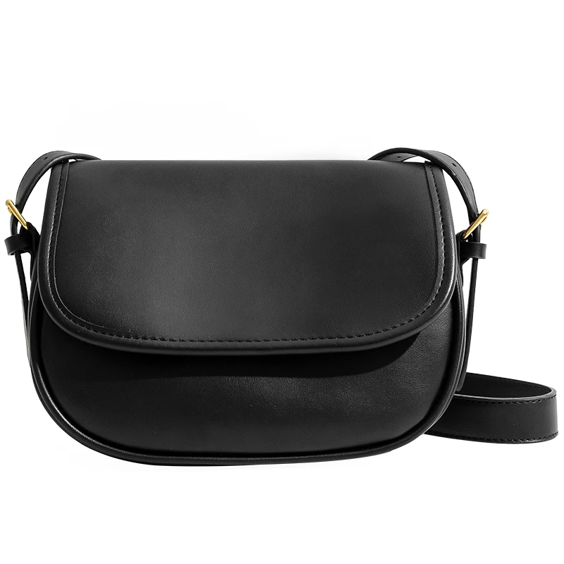 

Small PU Leather Crossbody Bags for Women 2021 Simple Design Handbags Female Trend Shoulder Pack New Tide Lady Saddle Bag