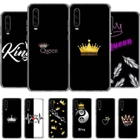 king and queen phone case for huawei p50 p40 p30 p20 p10 pro mate 40 30 20 10 pro lite cover soft coque tpu