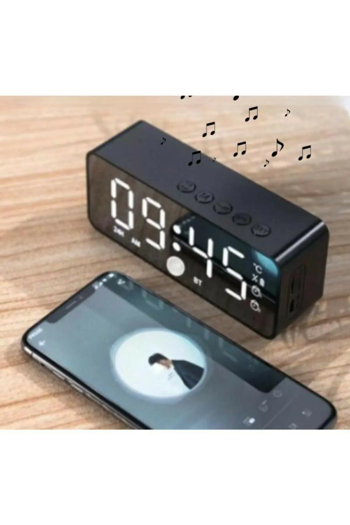 Настольные часы Bluetooth портативные многофункциональные светодиодные цифровые и