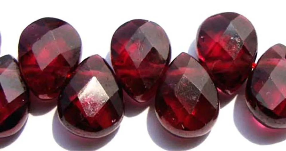 С натуральным гранатом граненый плоские бусины в форме капли насыпью для