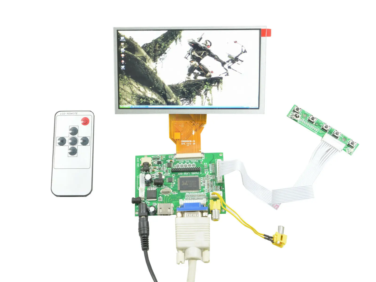 

Бесплатная доставка HDMI + VGA + 2AV + плата пульта дистанционного управления ЖК + дисплей 6,5 дюйма AT065TN14 50 Pin 800x480