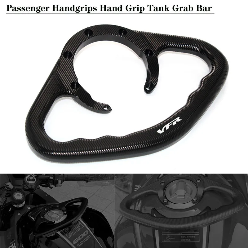 

With Logo For Honda VFR 400 750 800 VFR1200F Motorcycle Passenger Handgrips Hand Grip Tank Grab Bar Handles Armrest Accessories