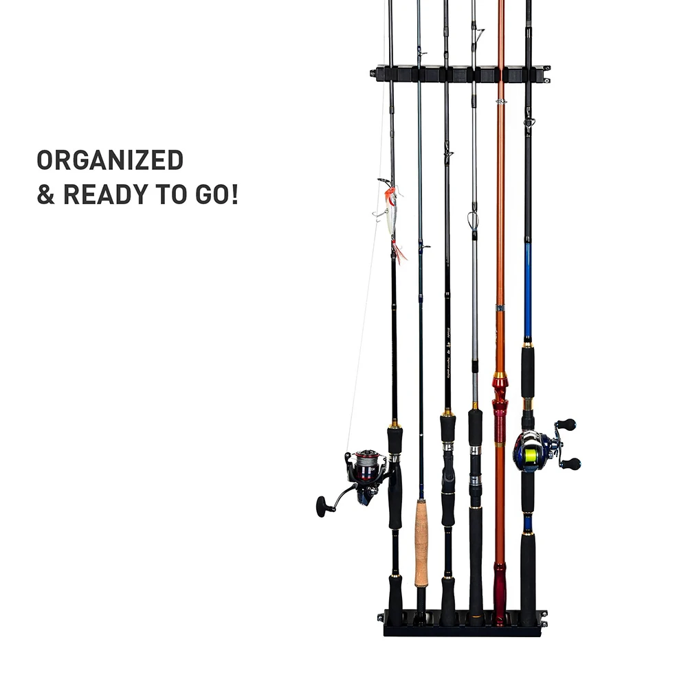 

Outdoor Fishing Tools Vertical 6-Rod Rack Fishing Pole Holders Rod Holder Wall Mount Fixing Rack Fishing Rod Collection Rack