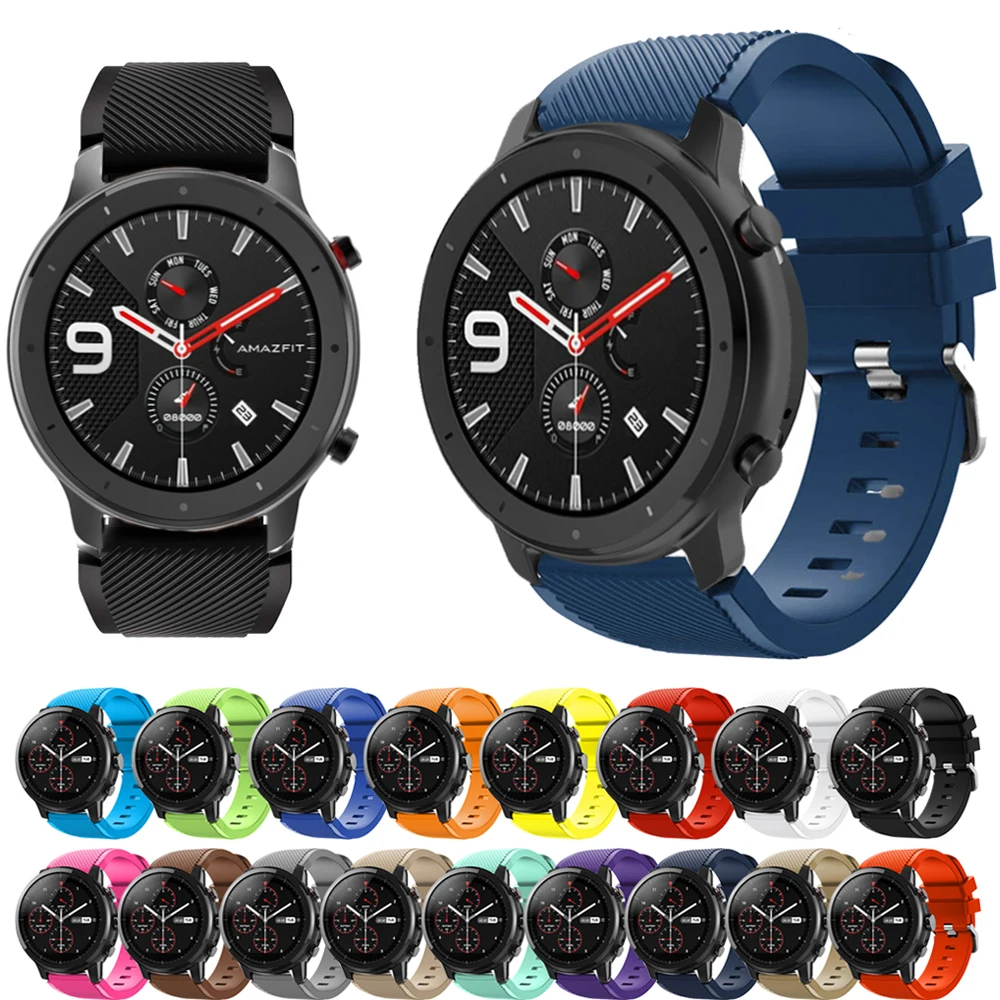 Силиконовый ремешок для часов Huami Amazfit GTR 22 мм 47 Pace Stratos 3/2/2S Samsung Galaxy Watch 46 Gear