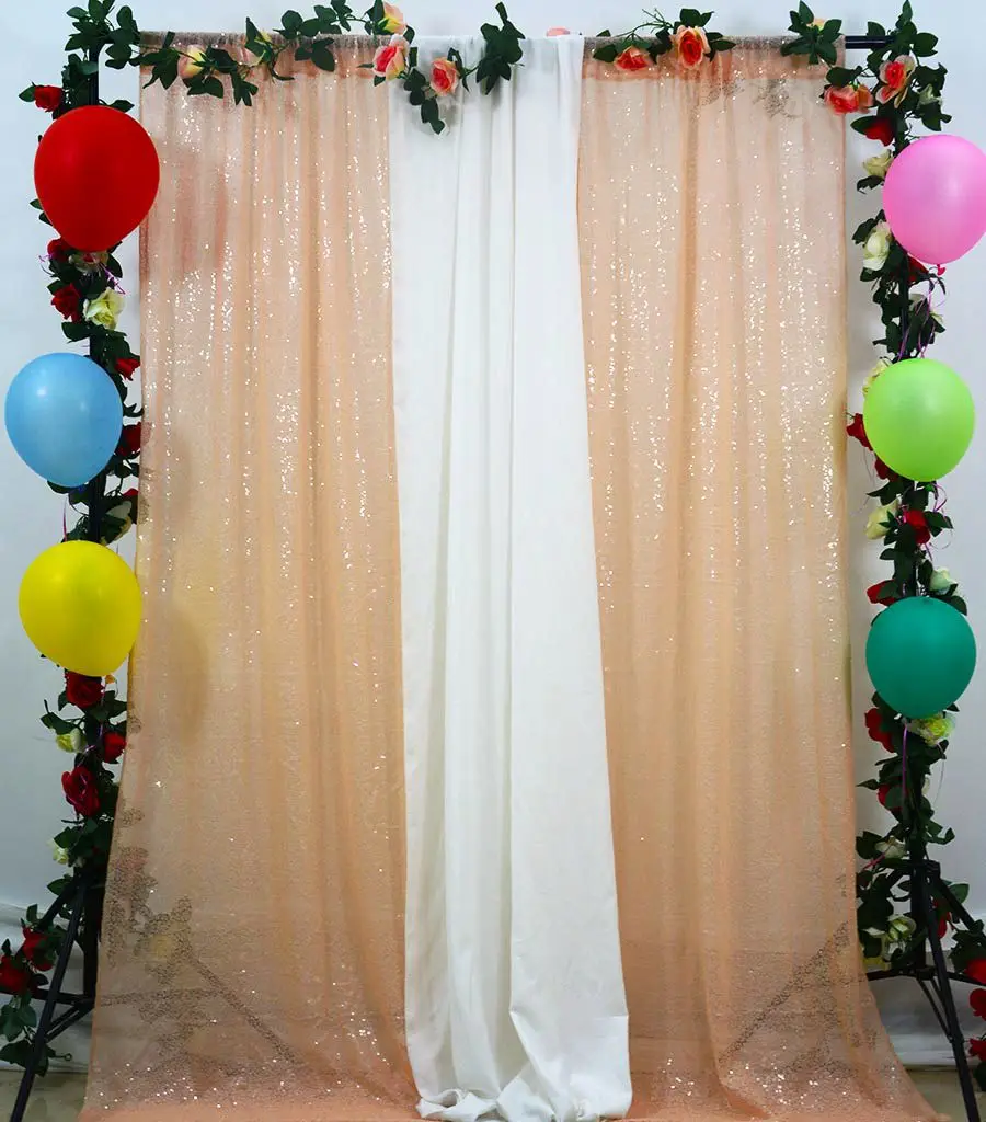 Персиковый цвет свадебные украшения фон 24x84 дюйма День рождения занавески s