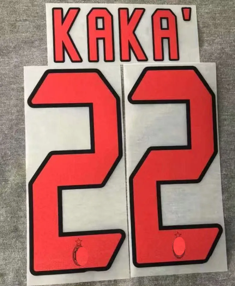 2006 2007 Away AC Nameset #22 KAKA #21 Пирло #80 RONALDINHO #13 IN #7 Shevchenko #3 MALDINI Printing футбольная нашивка |