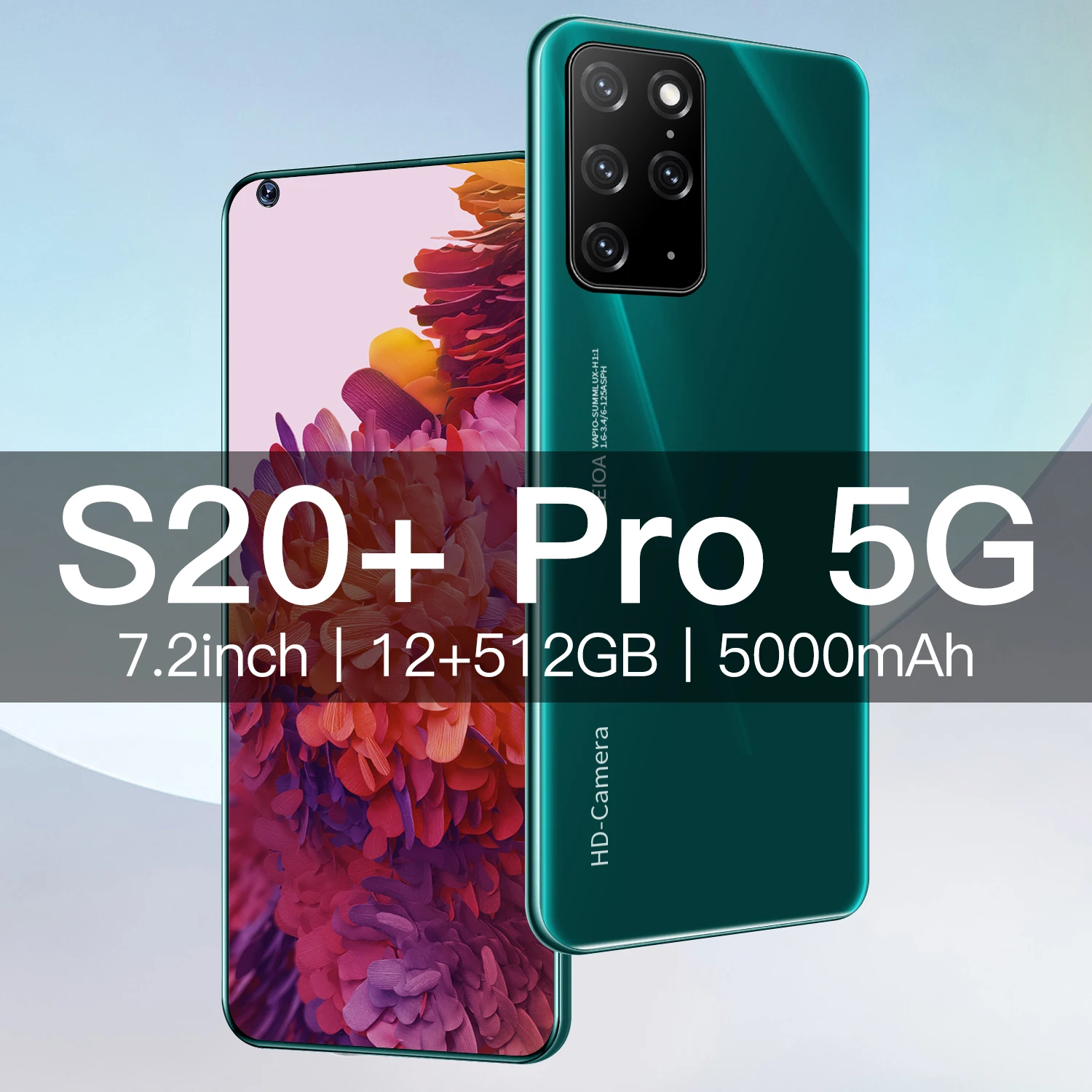 

Global Version Smartphone S20+ Pro 7.2 Inch HD Screen MTK6899 10core 5000mAh 12GB+512GB 4G+5G Network Mobile Phone