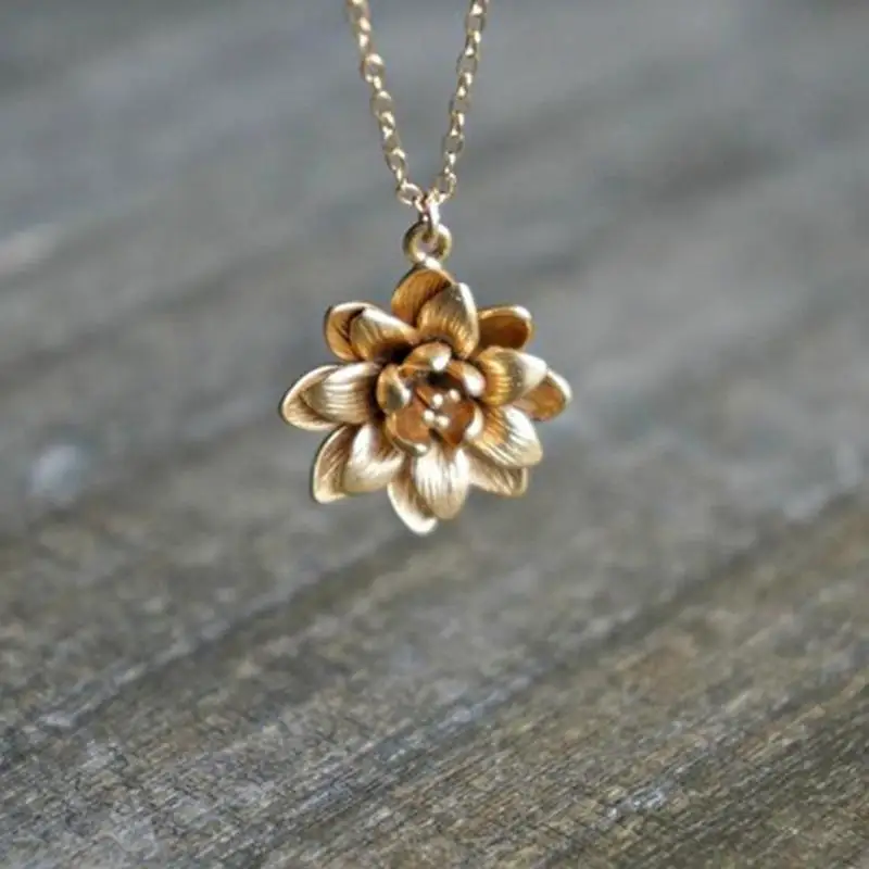 

2021 New Fashion 1PCS Large Filigree Flower Pendant Metal For Women Gold Vintage Necklace Alloy Jewelry Necklace Chai K0T9