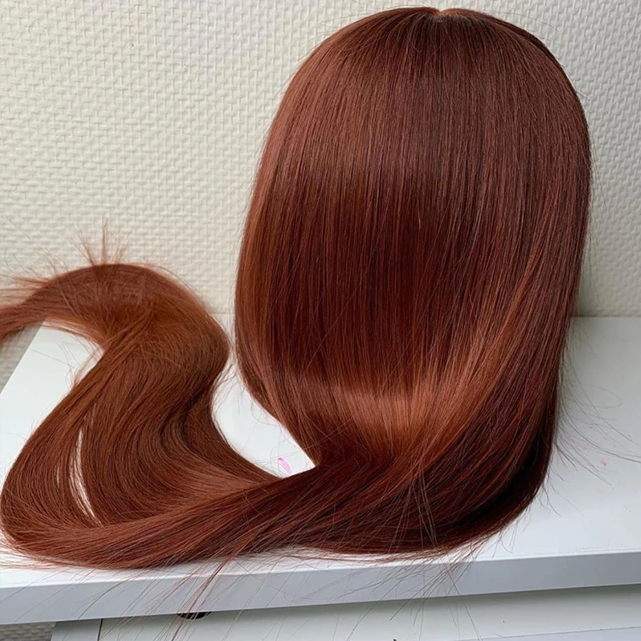 

Dark Brown Color Long Straight Remy Preplucked 13x4 T Part Lace Front Human Hair Wig For Women With Baby hair Adjustable Strap