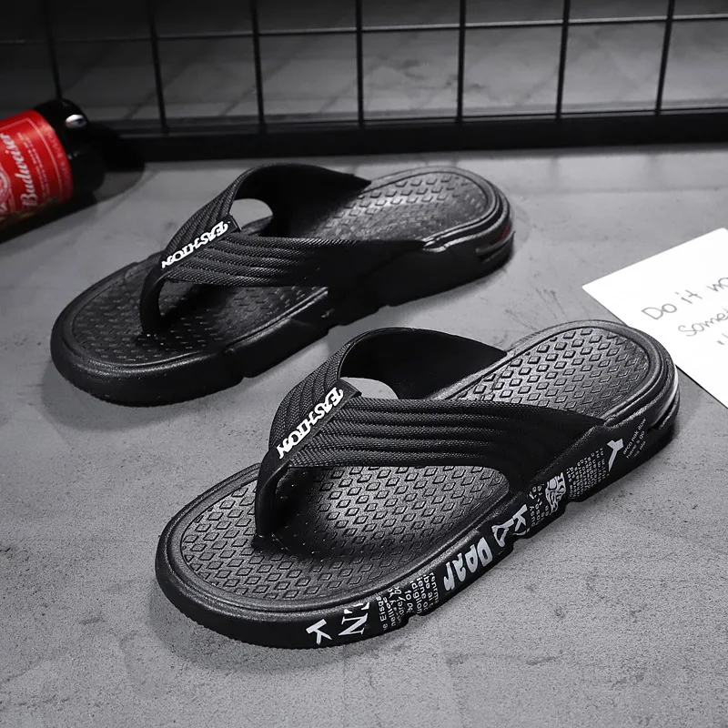 

Summer Popular Trendy Men's Sandals Korean Style Flip Flops Simple Casuals Beach Slippers Cool Wading No-slip Shoes for Men