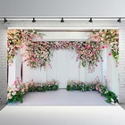 Виниловый 3D фон для свадебной фотосъемки с розовыми цветами