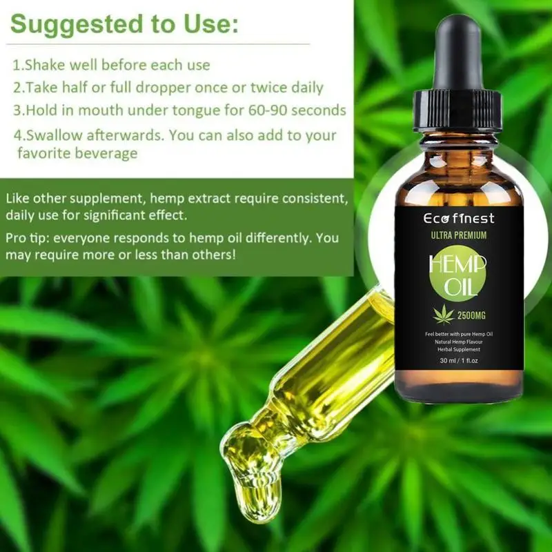 Эфирные масла из конопли 30 мл 2500 мг средство для сна анти стресс лучшие капли