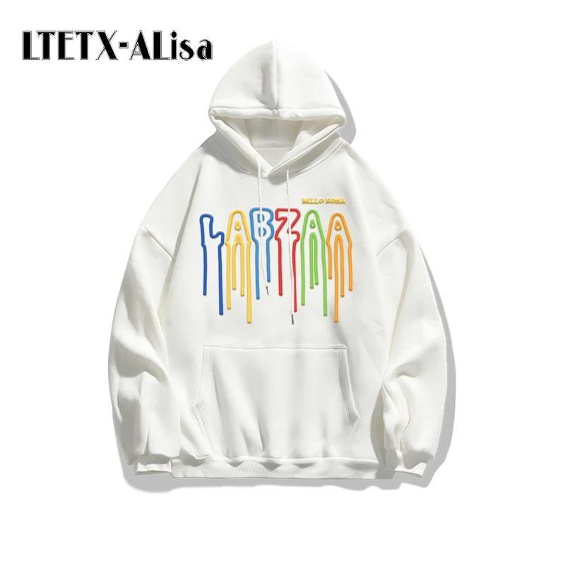 LTETX-ALisa winter new thick Hoodie for teenagers printed letter sweater female Ulzzang student couple streetwear pullovers