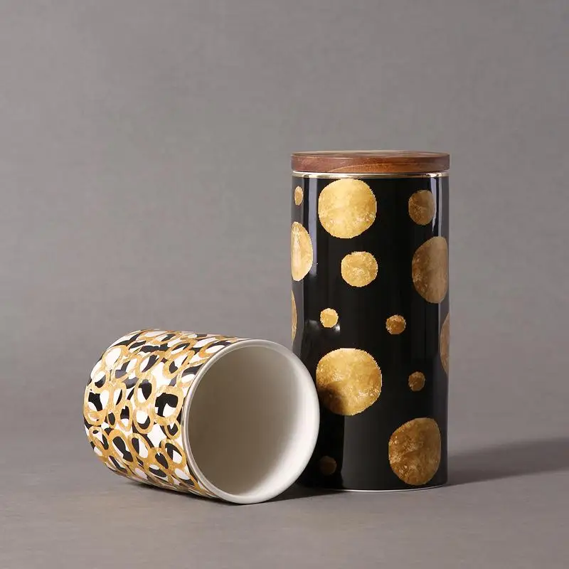 Скандинавские решетки керамические банки для специй слимовые Деревянные крышки