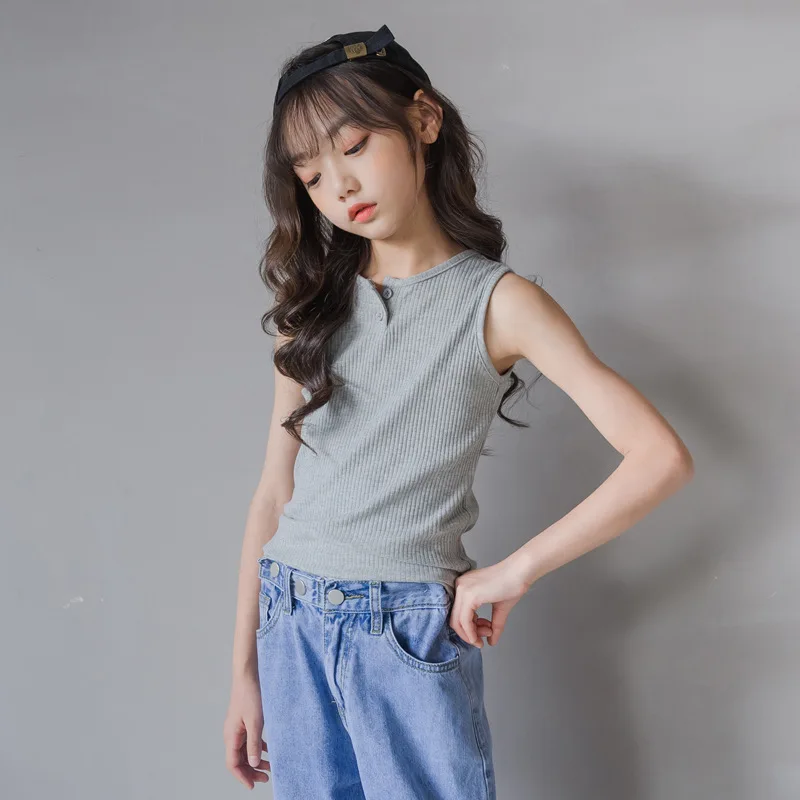 Белая серая летняя футболка для девочек топы футболки детская повседневная