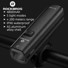 Велосипедный налобный фонарь ROCKBROS, 1000 лм, 4800 мАч, зарядсветильник через USB