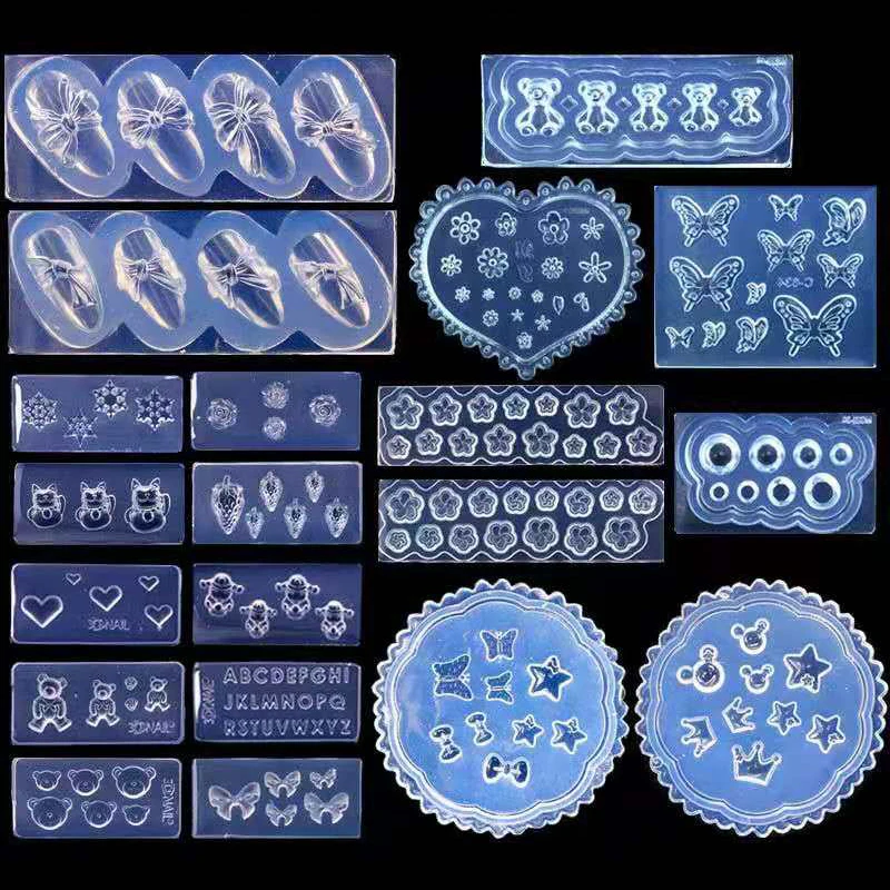 

1Pcs 3D Silicone Bowknot Nail Carving Mold Cute Bear Mould Stamping Design Polish UV Gel Stencils DIY Manicure Accessory Tools