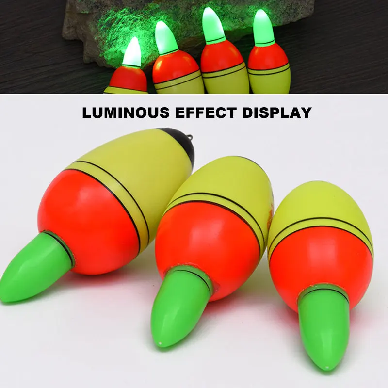 

5Pcs Double Optical Interchange Night Led Electronic Luminous Sea Fishing Float Long Shot Drift Rod Stopper Floats Light 35g 40g