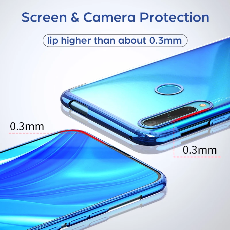 Мягкий прозрачный чехол для Huawei Honor 9C 9A 9X Премиум с лазерным покрытием ТПУ