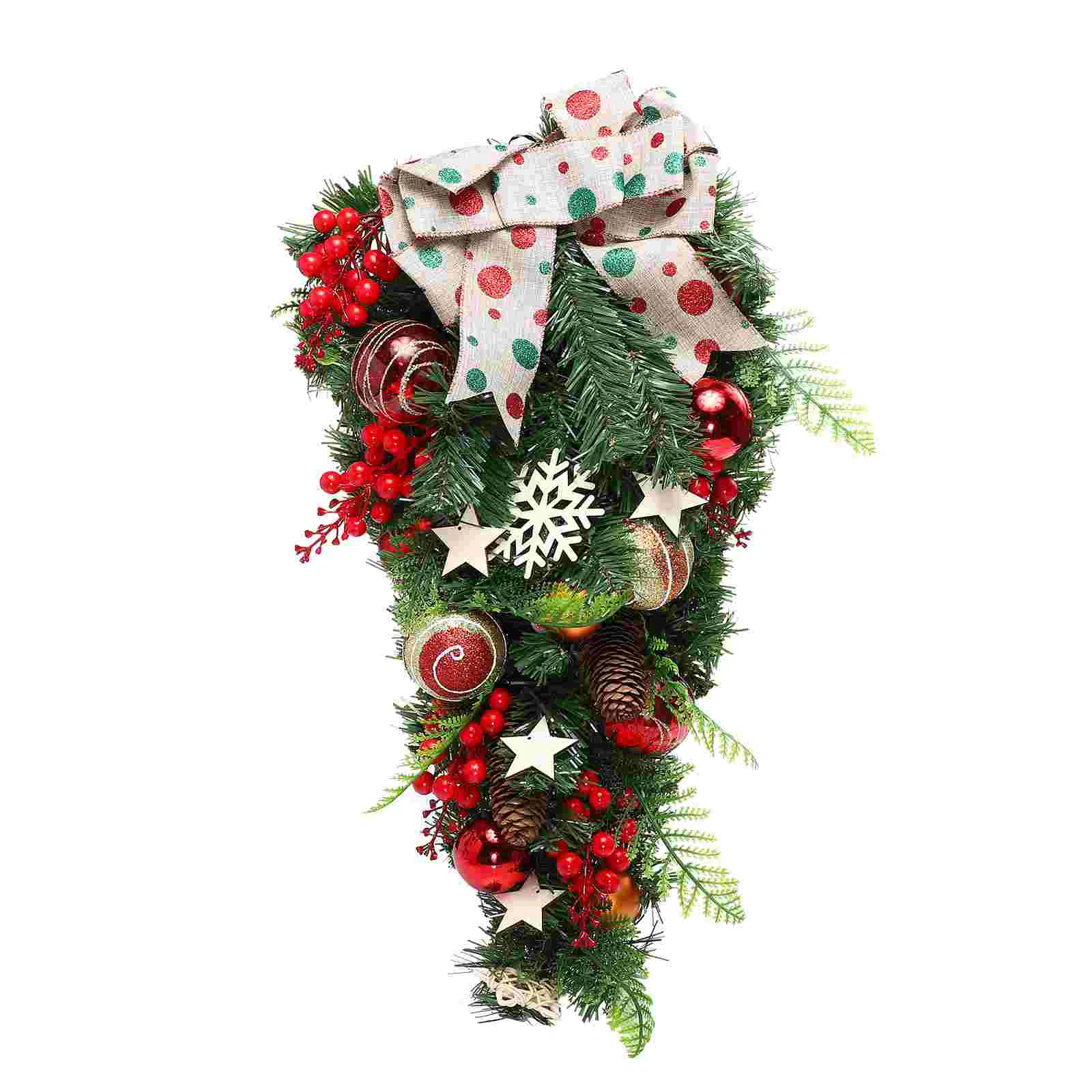 

1Pc Christmas Door Wreath Pine Branch Pendant Hanging Decoration for Home