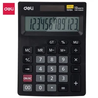 deli e1519a calculator office commercial calculator portable 12 digit electronic calculator battery solar dual power drive