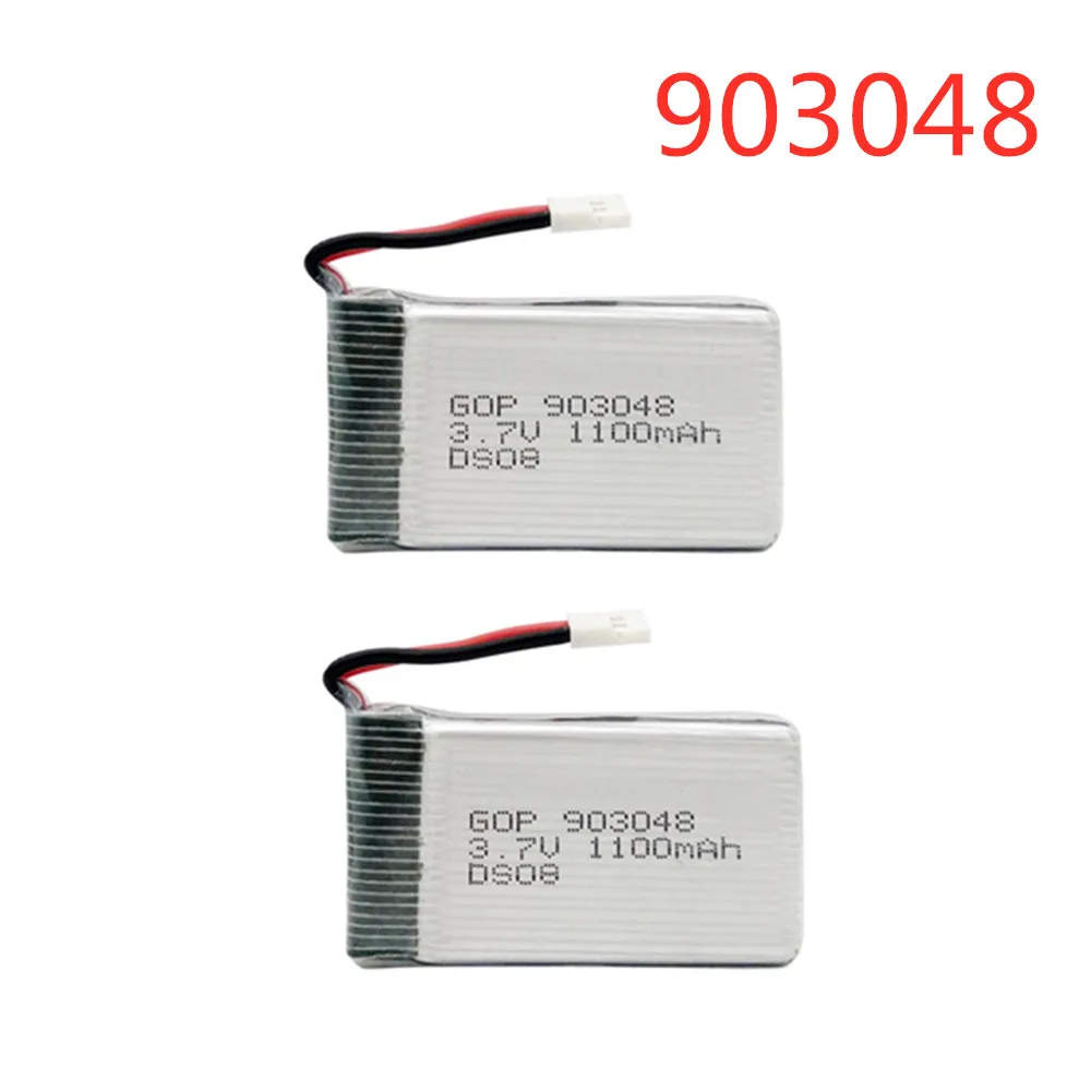 Литий-полимерный аккумулятор для X5SC X5SW T04 F28 HuanQi 859B, 2 шт., 3,7 в, 1100 мАч, батареи для вертолета с дистанционным управлением 903048