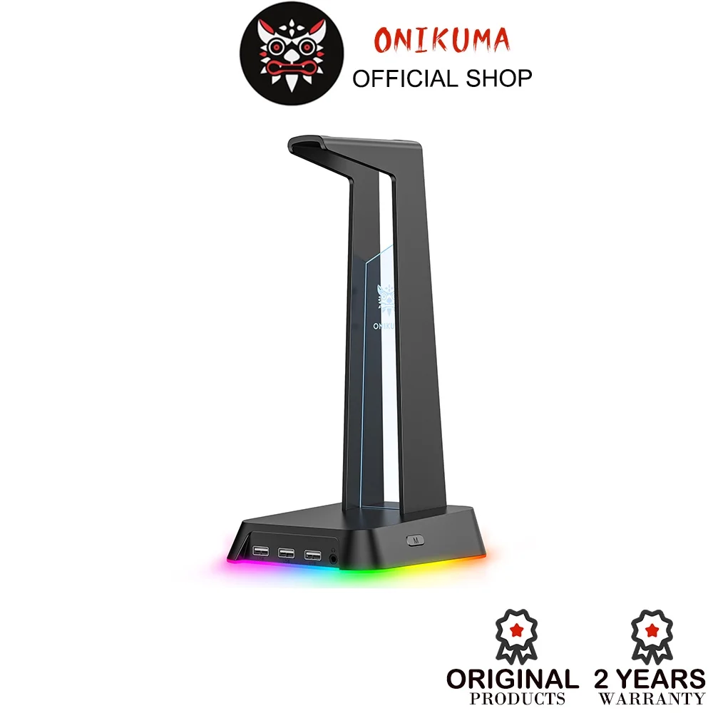 

ONIKUMA ST-2 черная RGB игровая гарнитура, подставка для геймеров 2 в 1, акриловая подставка для наушников с USB зарядным устройством