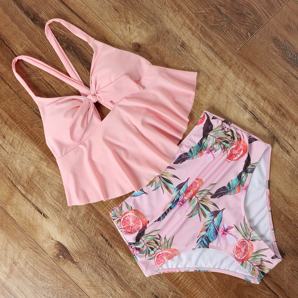 Женский купальник с высокой талией и пуш ап эффектом|Купальники| |