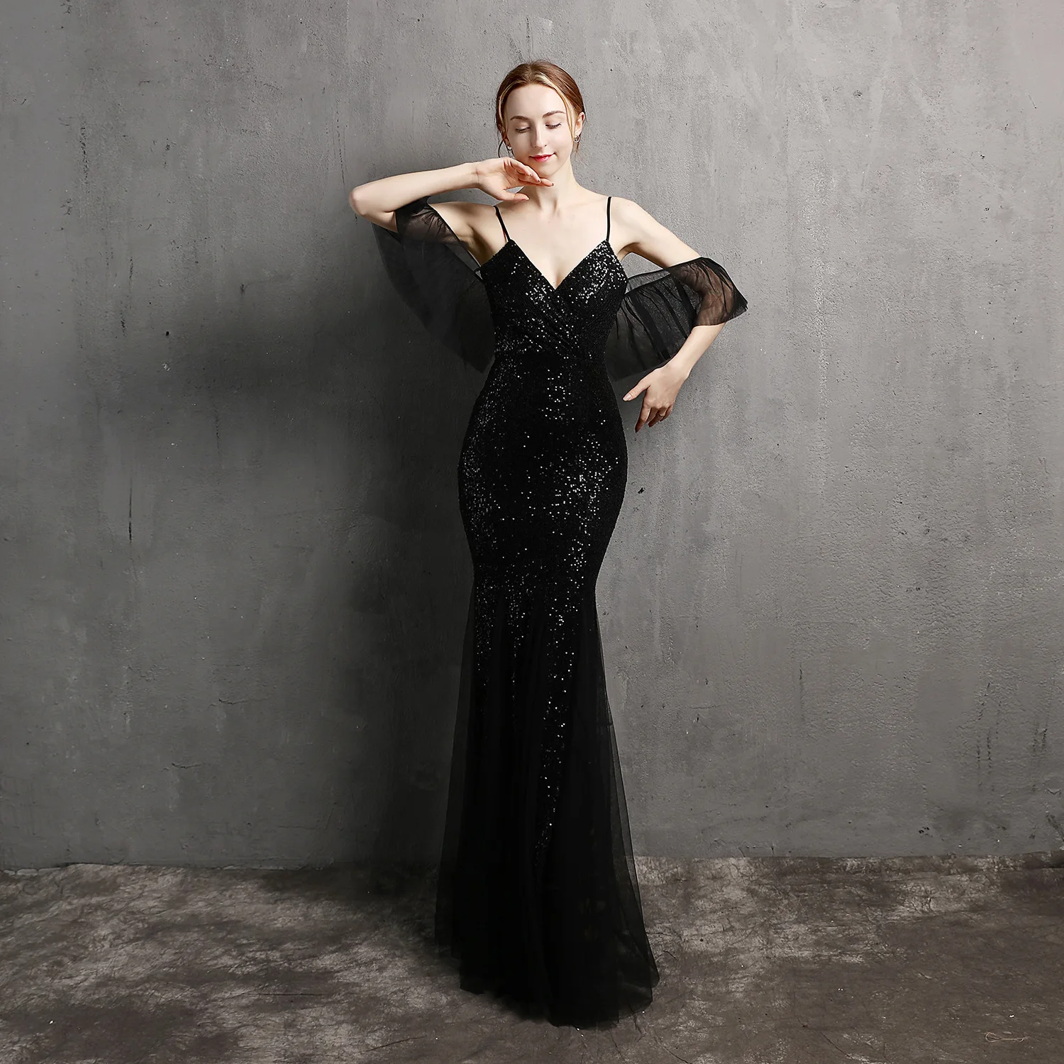 

Zaraing dress 2021 Party sexy dress long skirt shoulder high-end design party evening dress trafaluc zaras Slim fishtail skirt