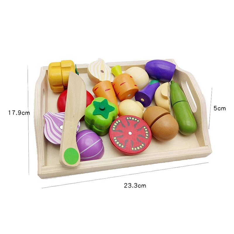 

Wooden Pretend Kitchen Cut Fruit Toy Set Children Montessori Learning Educational Toys Girls Play House Series Classic Game Gift
