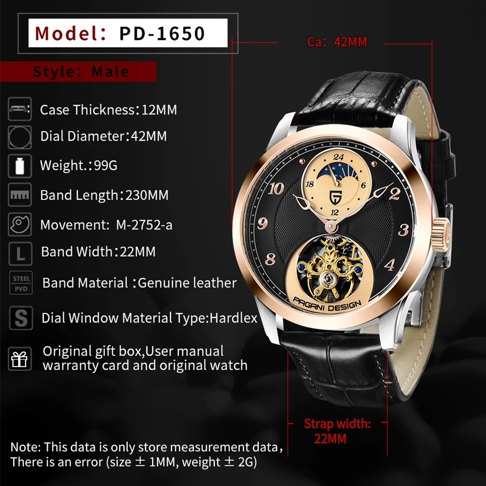 

2020 New PAGANI DESIGN Tourbillon Men Luxury Watches Men Automatic Moon Phase Mechanical Military Watch Clock Relogio Masculino