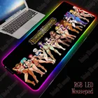 Большой игровой RGB коврик для мыши XGZ Sexy Girl со светодиодной подсветкой и USB-клавиатурой, цветной Настольный коврик для мыши, коврик для ПК, ноутбука, рабочего стола, LOL