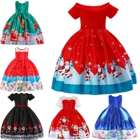 2 10y christmas dress for girls red costume snowman santa claus gift for girls princess party kid clothes performance baby dress