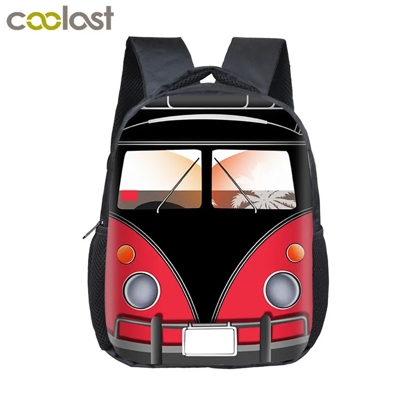 12 дюймов мультяшный автомобиль/Танк/самолет/лодка печать рюкзак для мальчиков