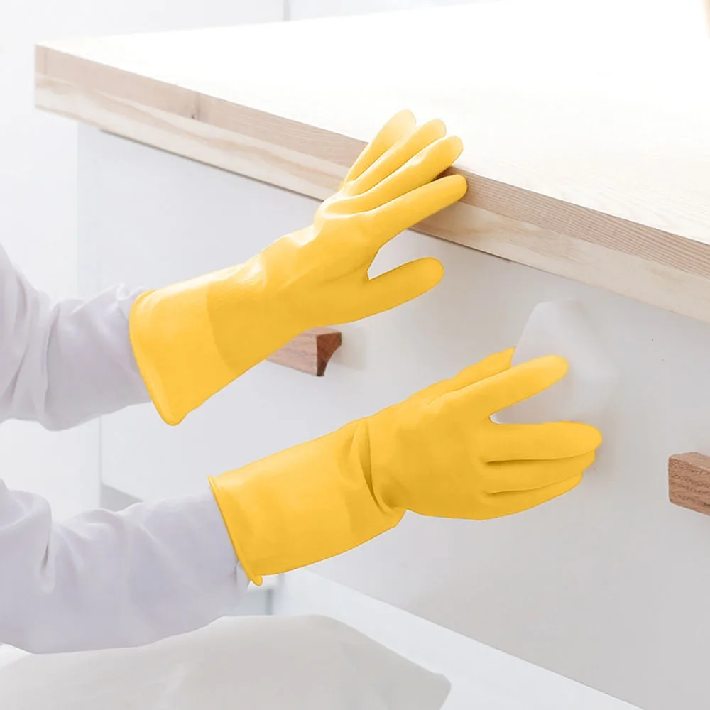 Зимние перчатки для мытья посуды водонепроницаемые резиновые кожаные латексные