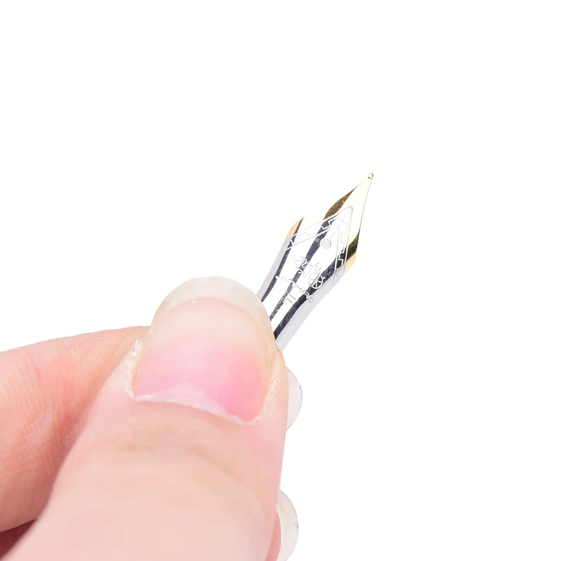 

1pc Diy 165 X500 Standard Stainless Steel Fountain Pen Nib Straight Tip For Jinhao Silver Gold