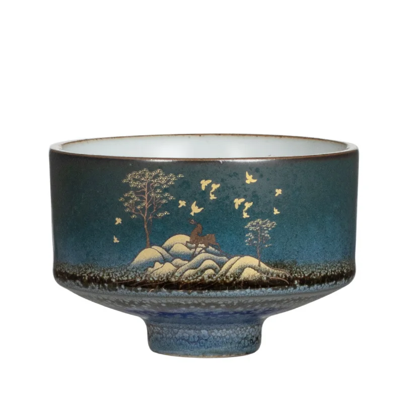 

Japanese Ceramic Kung Fu Tea Cup Tea Cup Fragrance-Smelling Cup Gift Box Kung Fu Tea Set Ceremonial Cup Porcelain Teacups