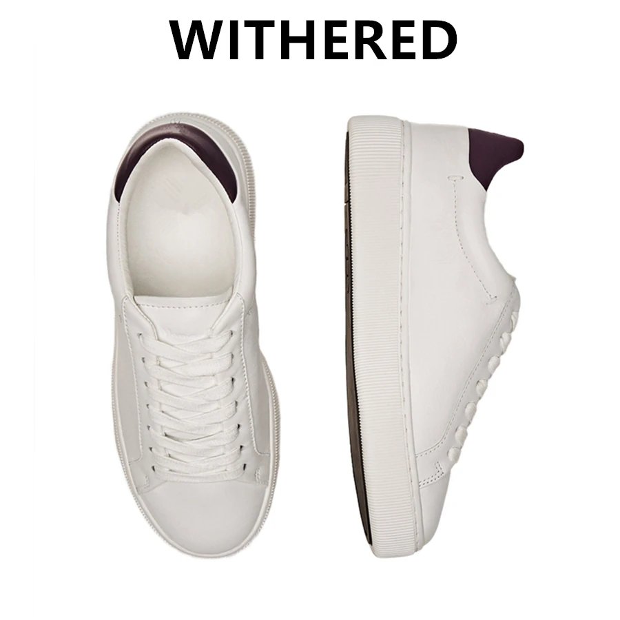 

Кроссовки Elmsk женские из натуральной кожи, Вулканизированная подошва, модная повседневная обувь в английском стиле, контрастные белые